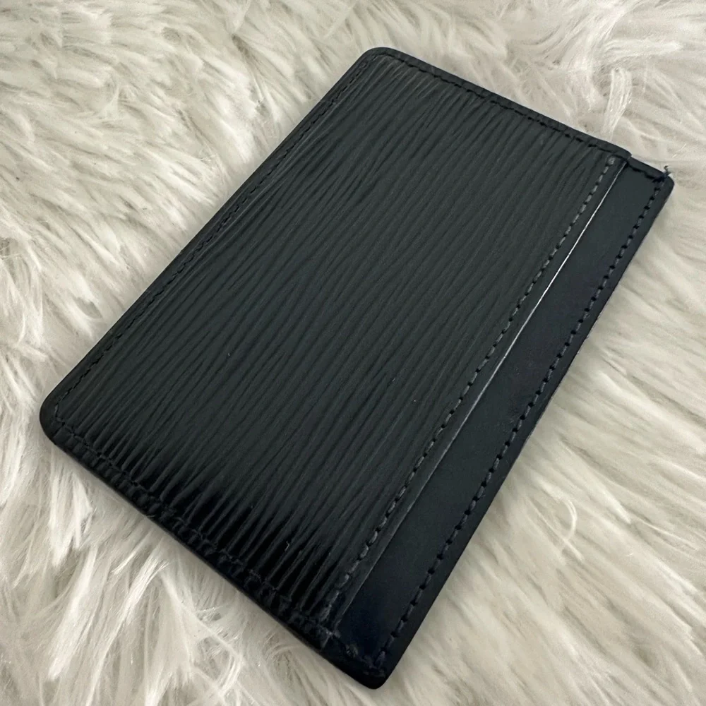 Authentic Louis‎ Vuitton Epi Leather NAVY Card Case Porte Carte Wallet